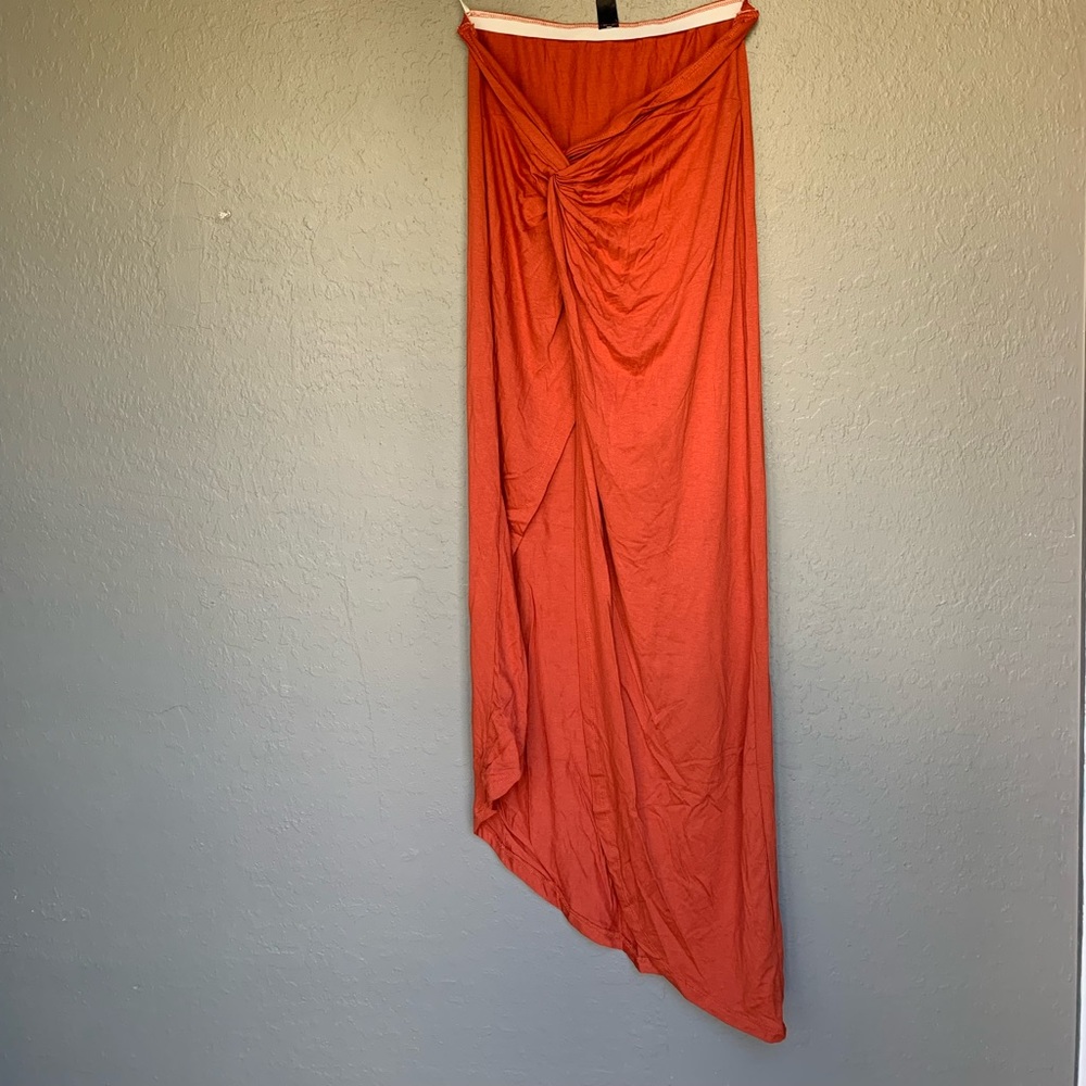 Orange Skirt with Slit